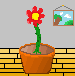 Pot plant flower as pixel art